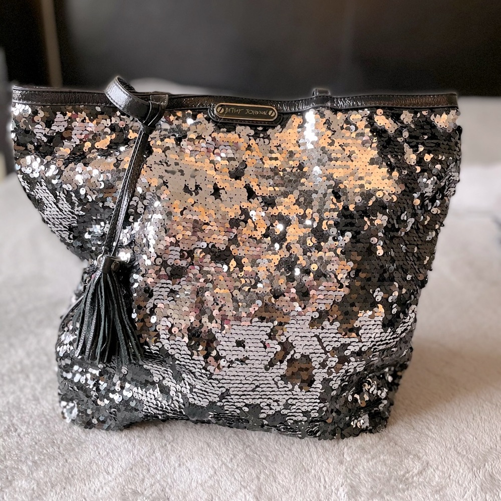 Betsy Johnson sequin shoulder bag